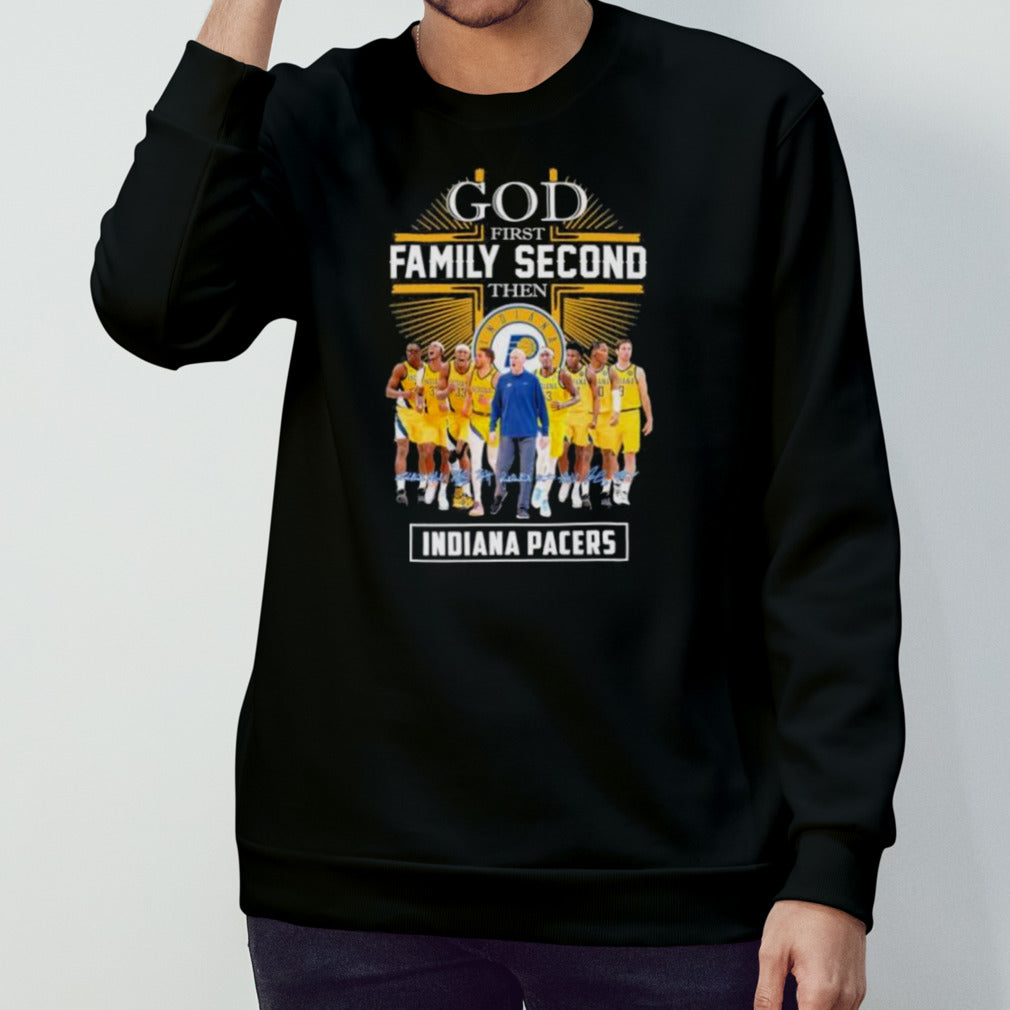 2024 NBA God First Family Second Then Indiana Pacers Signatures Shirt