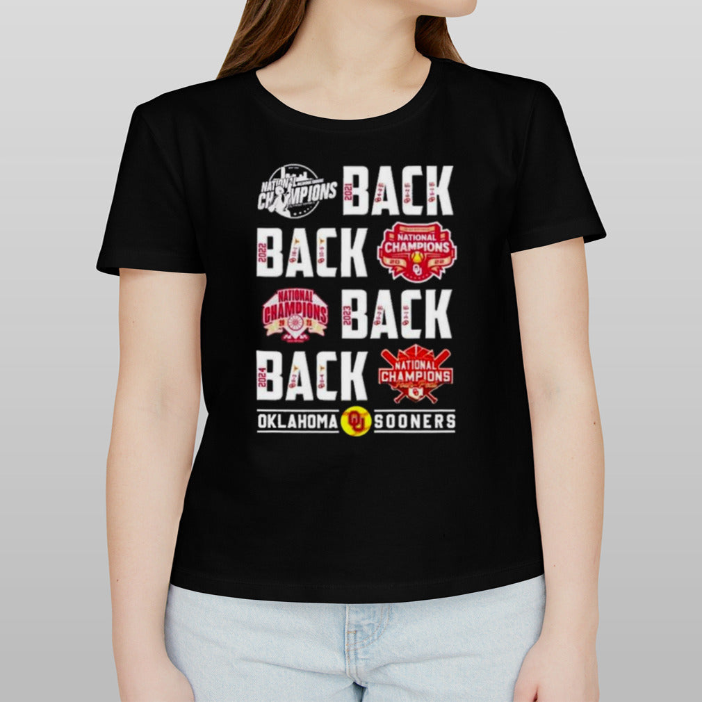 4-peat Back 2 Back 2 Back 2 Back Oklahoma Sooners Softball Champions Shirt