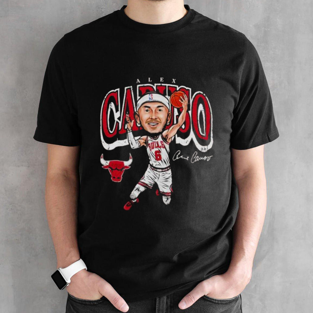 Alex Caruso Chicago Bulls signature cartoon shirts
