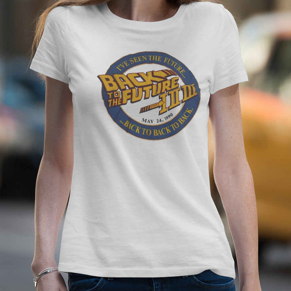 Back to the future I II III I’ve seen the future back to back to back shirt