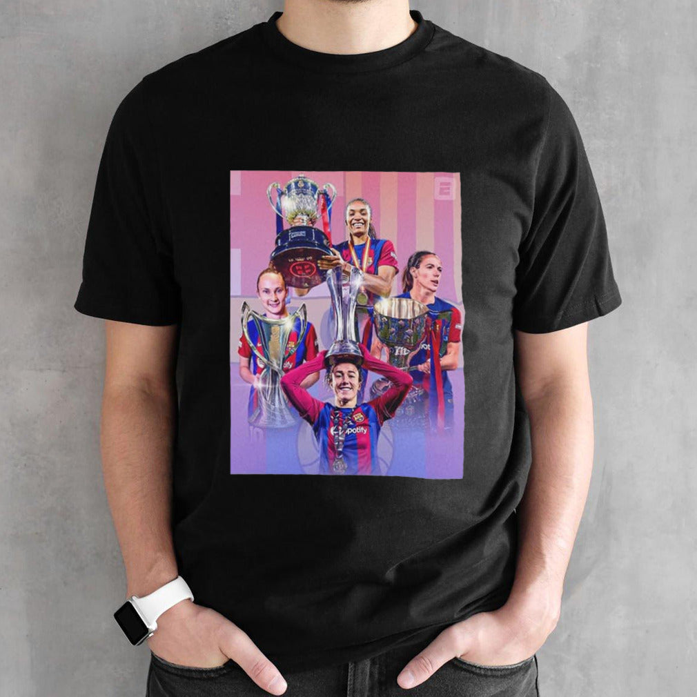 Barcelona Women Teams Have Four Trble Clean Sweep Of Trophies Movem El Mon Campioni D’Europa Europe Champions 2024 shirt