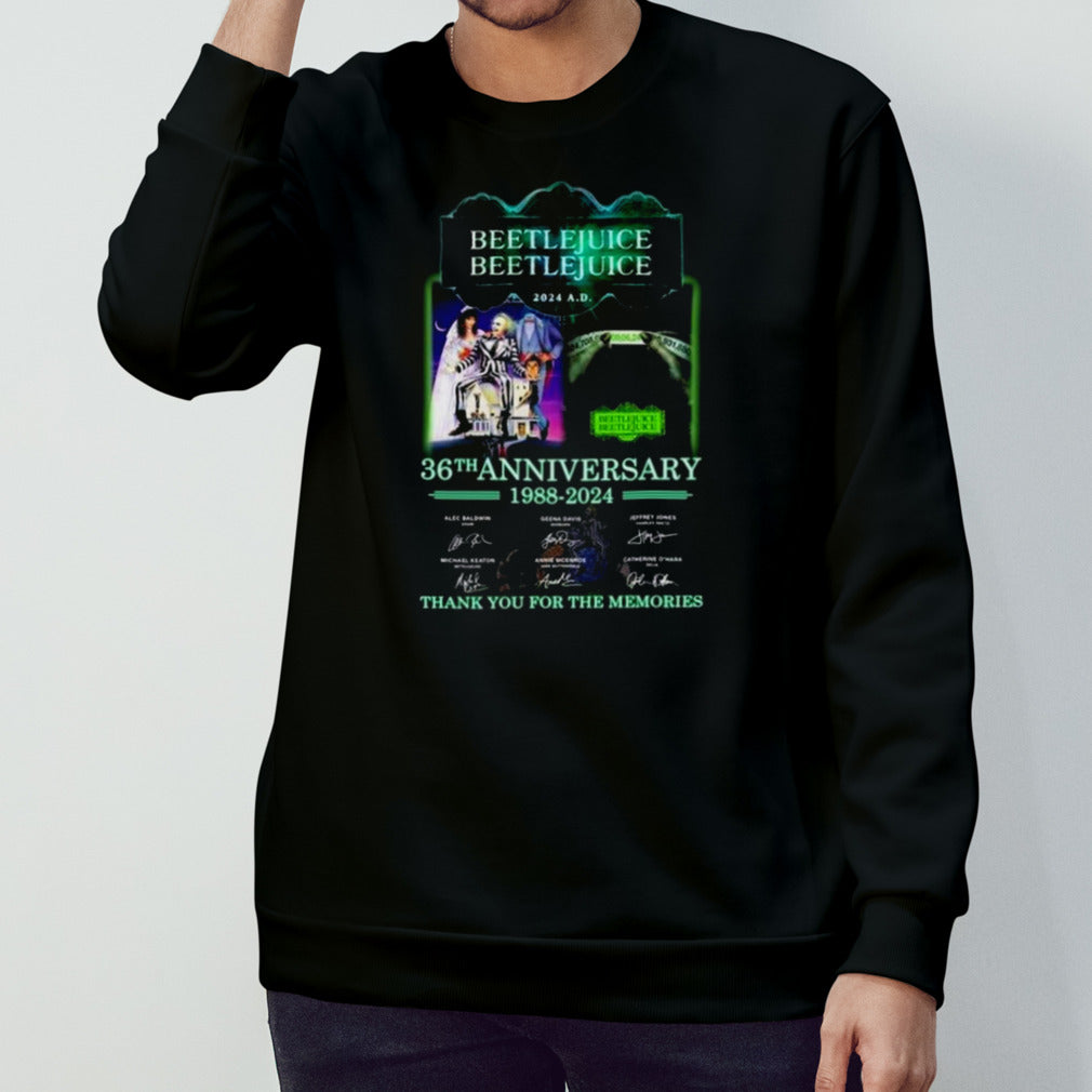 Beetlejuice 36th Anniversary 1988 2024 signatures Thank You For The Memories T Shirts