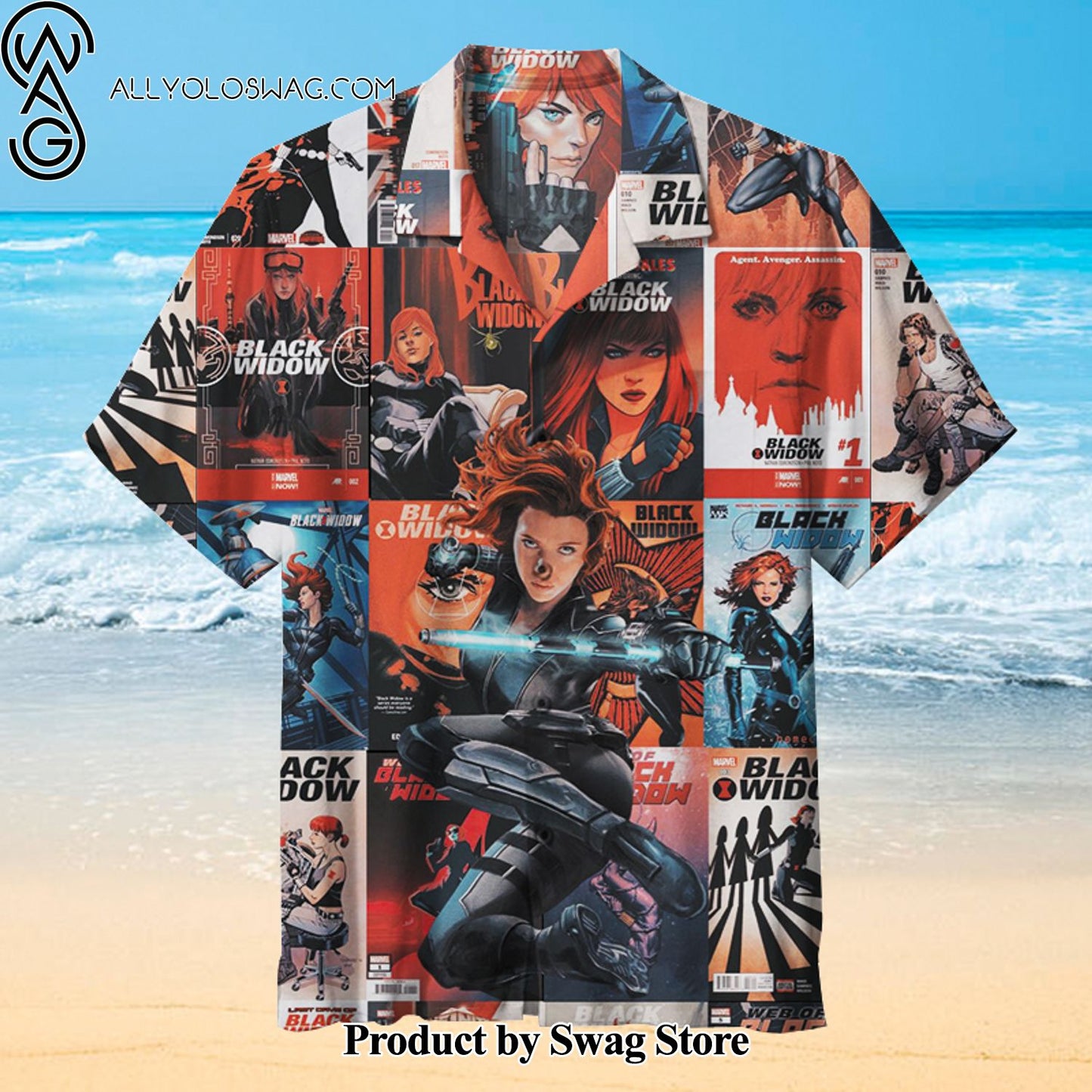 Black Widow Soft Fabric Hawaiian Shirt