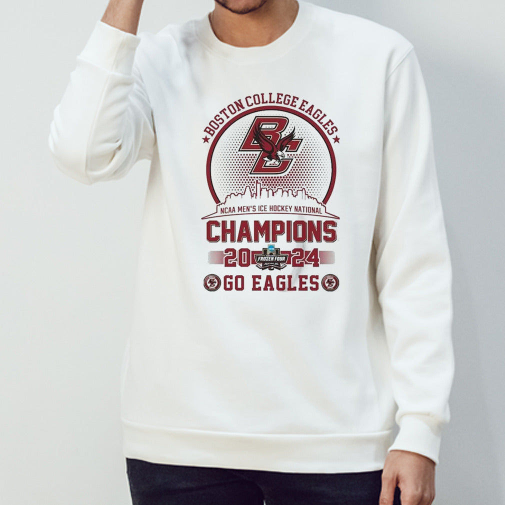 Boston College Eagles 2024 NCAA Mens’s Ice Hockey National Champions Go Eagles Skyline Shirts