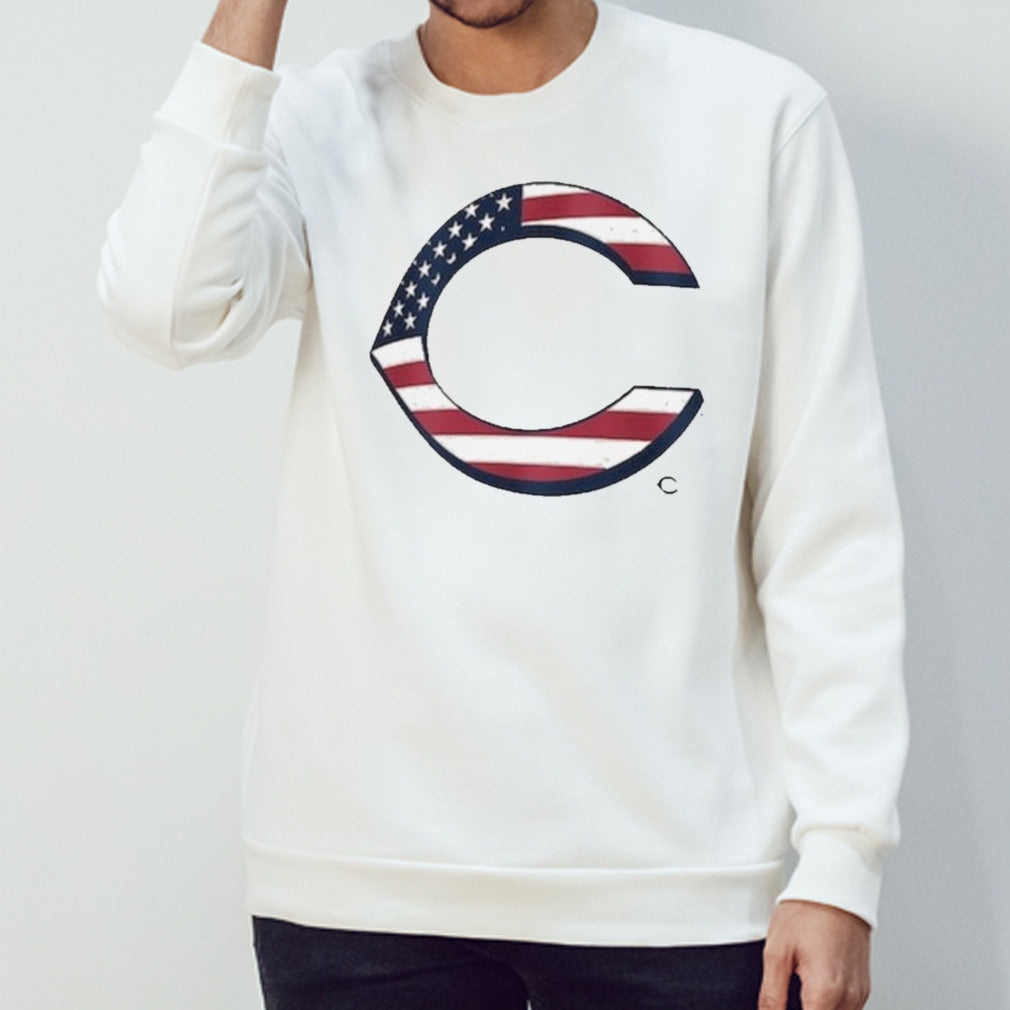 Cincinnati Reds Logo 4th Of July Flag T-shirt