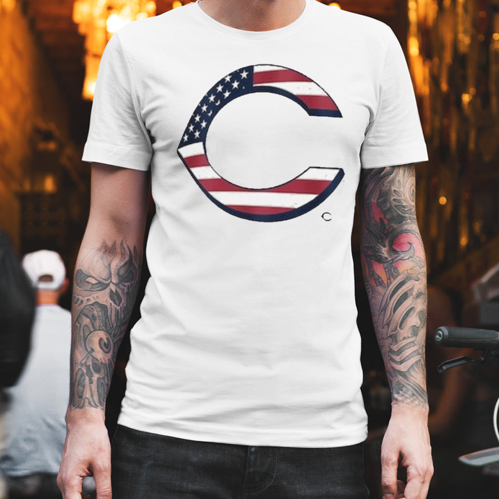 Cincinnati Reds Logo 4th Of July Flag T-shirt