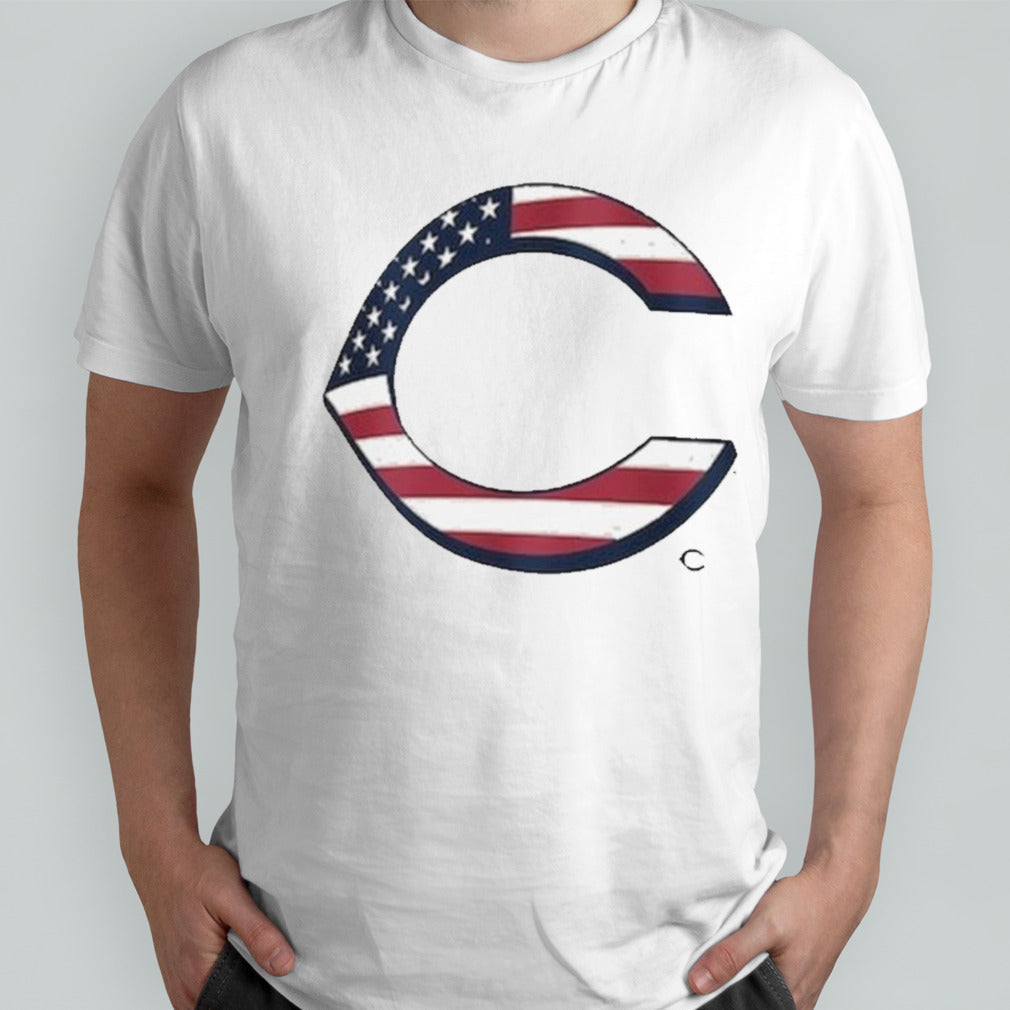 Cincinnati Reds Logo 4th Of July Flag T-shirt