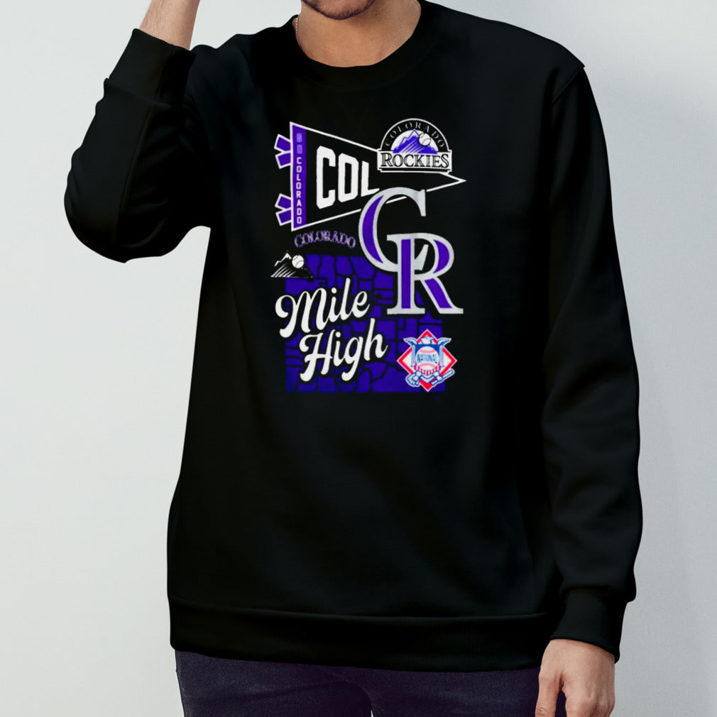 Colorado Rockies Fanatics Branded Black Split Zone T Shirts