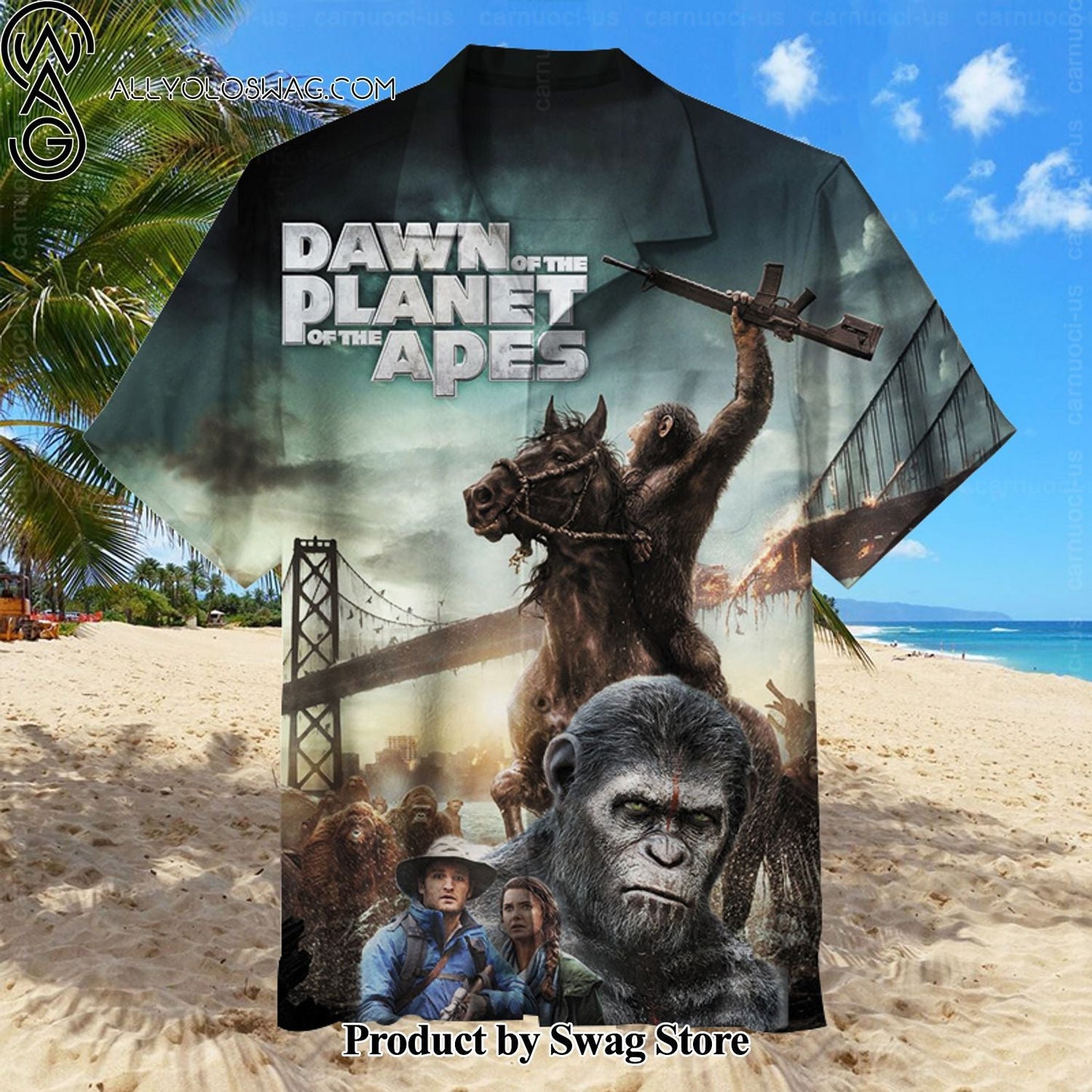Dawn of the Planet of the Apes Sustainable Hawaiian Shirt