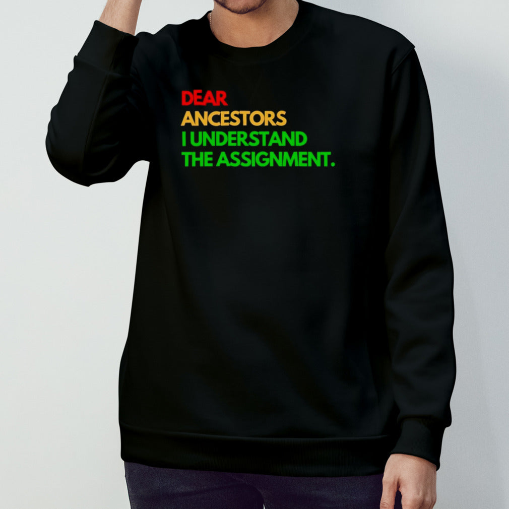 Dear ancestors I understand the assignment shirt