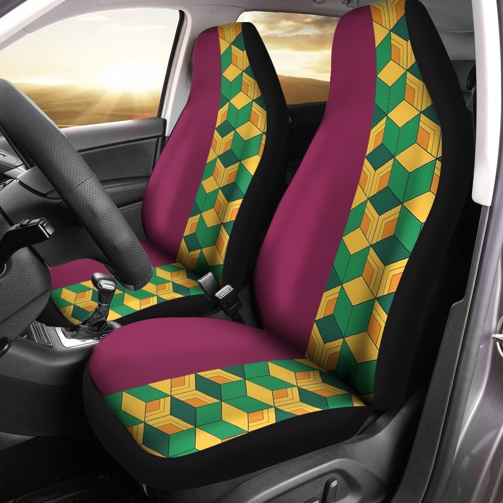 Demon Slayer Giyuu Uniform Car Seat Covers Custom Anime Car Accessories