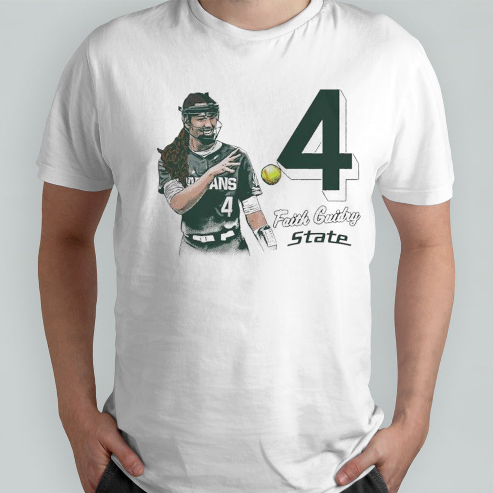 Faith Guidry 4 MSU softball cartoon shirts