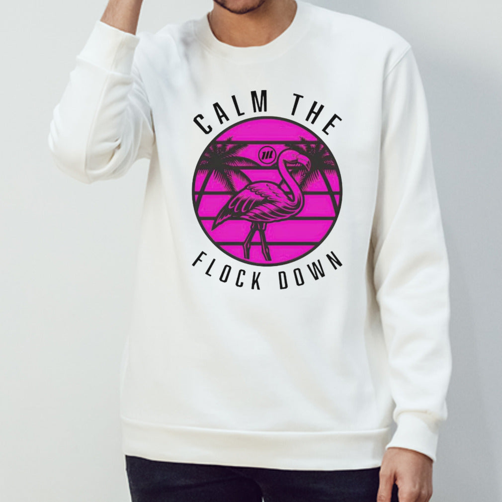 Flamingo calm the flock down shirt