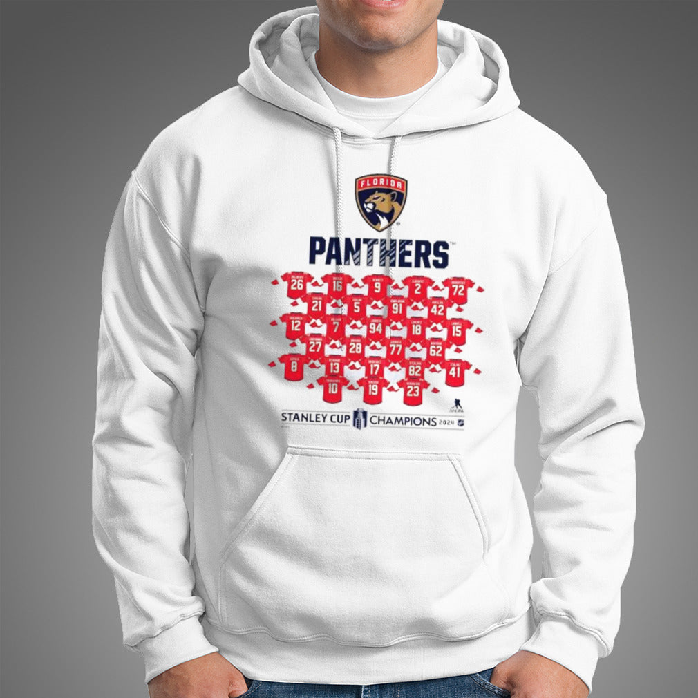 Florida Panthers 2024 Stanley Cup Champions Jersey Roster T-Shirt