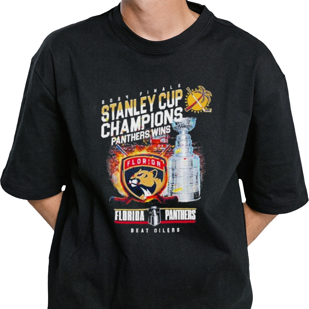 Florida Panthers 2024 Stanley Cup Final Champions Beat Oilers T-Shirt