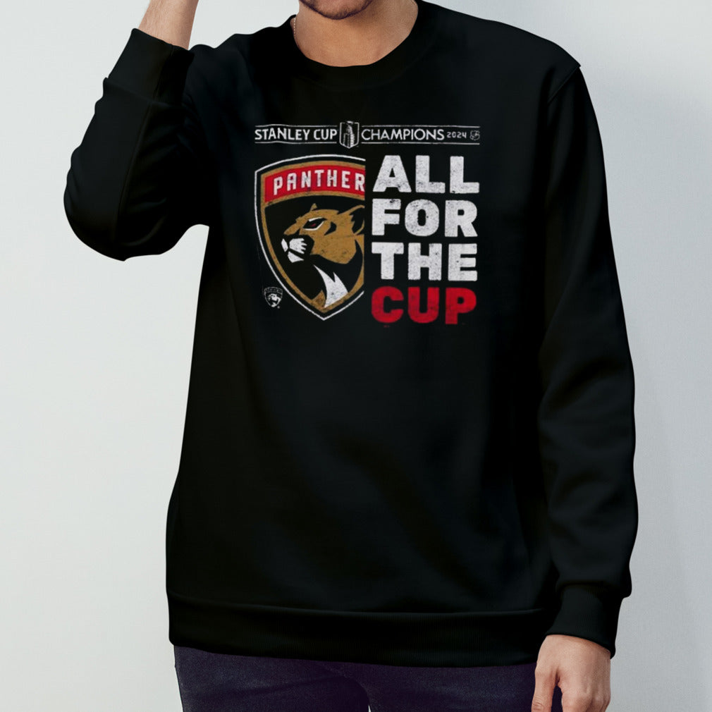 Florida Panthers All For The Cup 2024 Stanley Cup Champions Tri-Blend Ringer Shirt