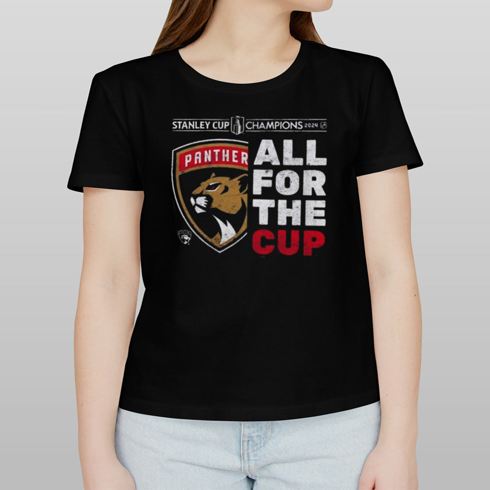 Florida Panthers All For The Cup 2024 Stanley Cup Champions Tri-Blend Ringer Shirt