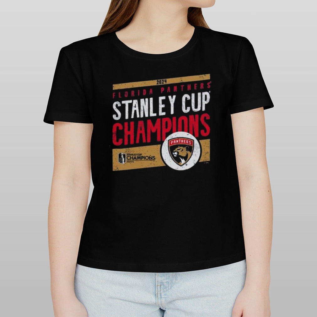 Florida Panthers Majestic Threads 2024 Stanley Cup Champions Tri-Blend Ringer Shirt