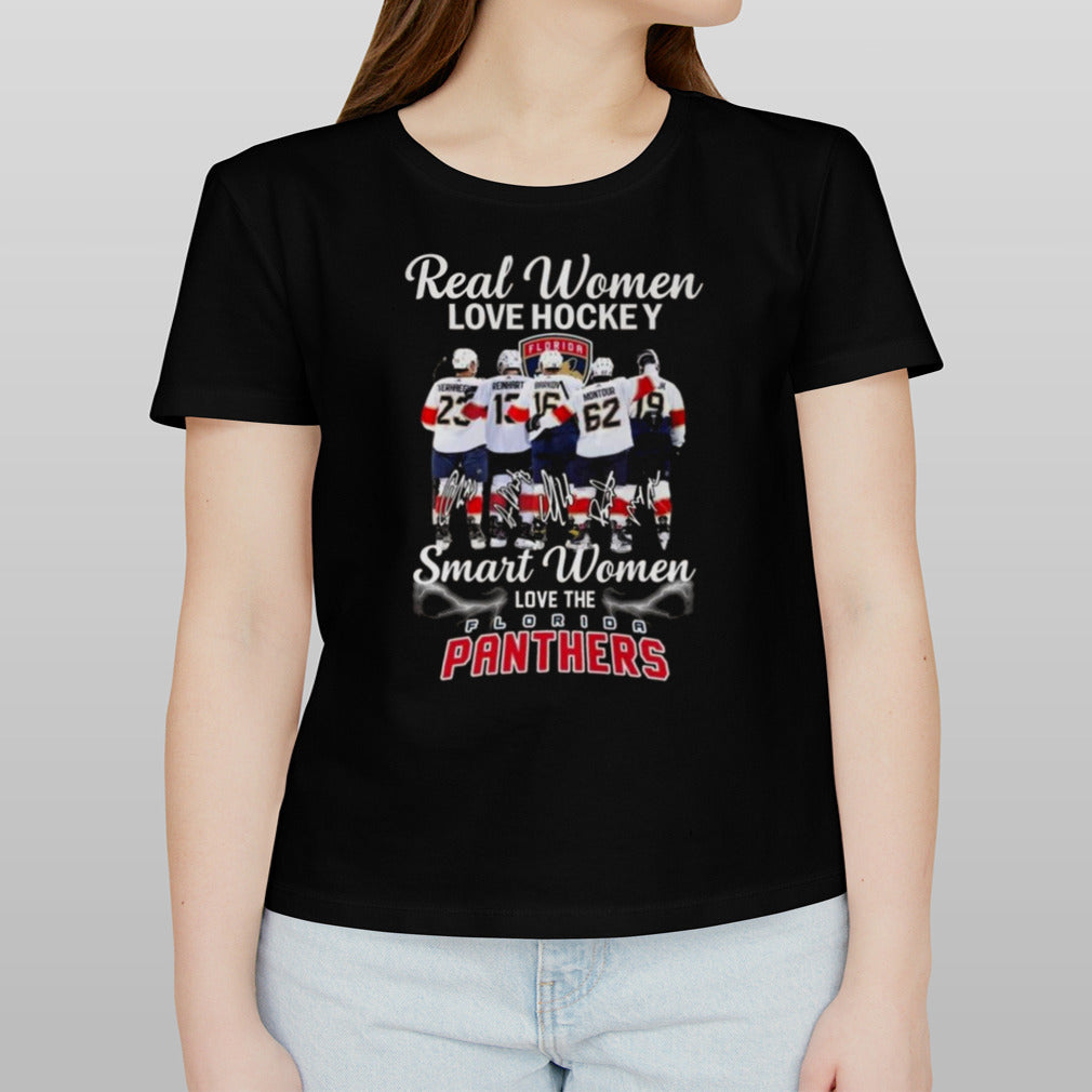 Florida Panthers Real Smart Women Love Panthers Hockey Team Signatures 2024 T-shirt
