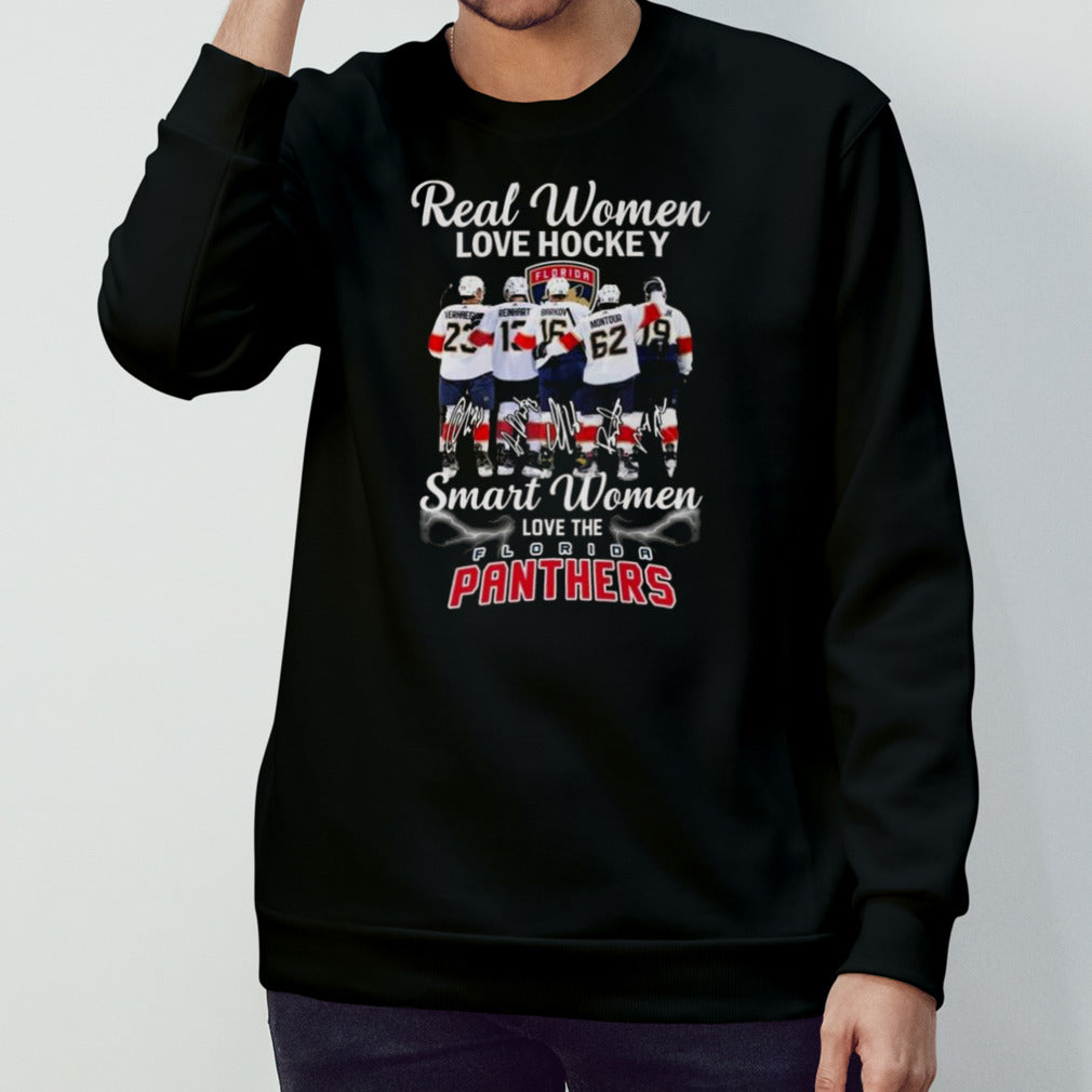Florida Panthers Real Smart Women Love Panthers Hockey Team Signatures 2024 T-shirt