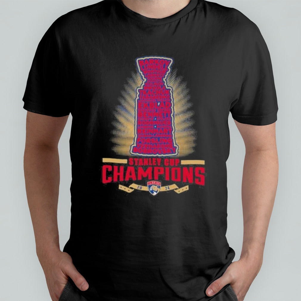 Florida Panthers Stanley Cup 2024 Champions Trophy Players Name shirt