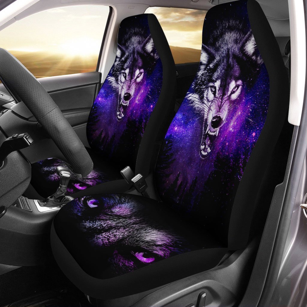 Gray Wolf Car Seat Covers Custom Coolest Car Accessories Best For Dad