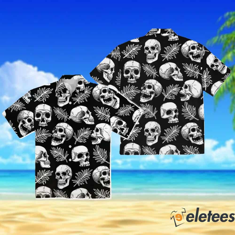 Hawaiian Skull Print Short Sleeve Hawaiian Shirt