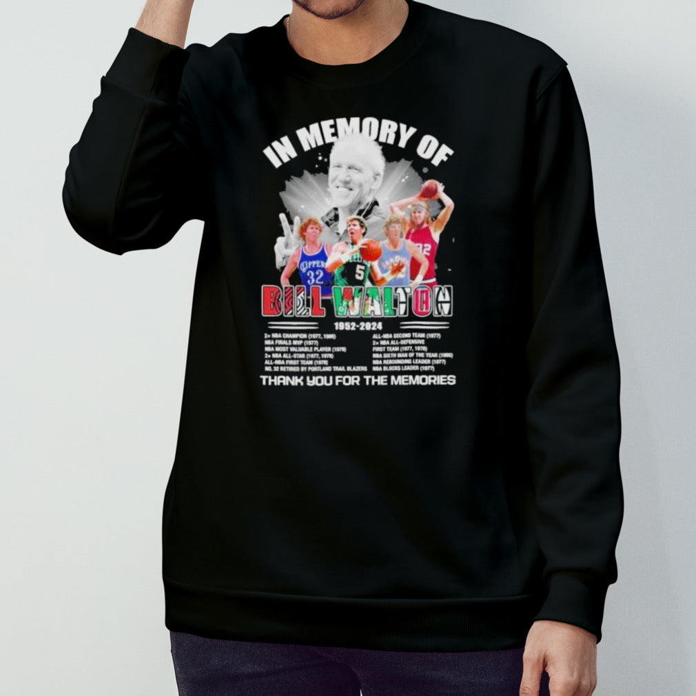 In Memory Of Bill Walton 1952 2024 Thank You For The Memories shirt