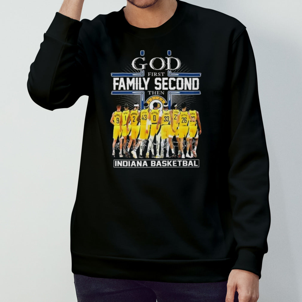 Indiana Pacers God First Family Second Then Indiana Basketball Signatures Shirt