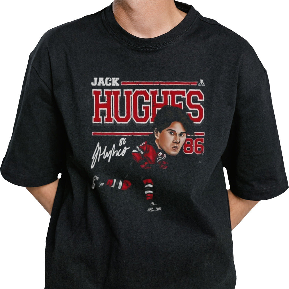 Jack Hughes New Jersey Cartoon T Shirt