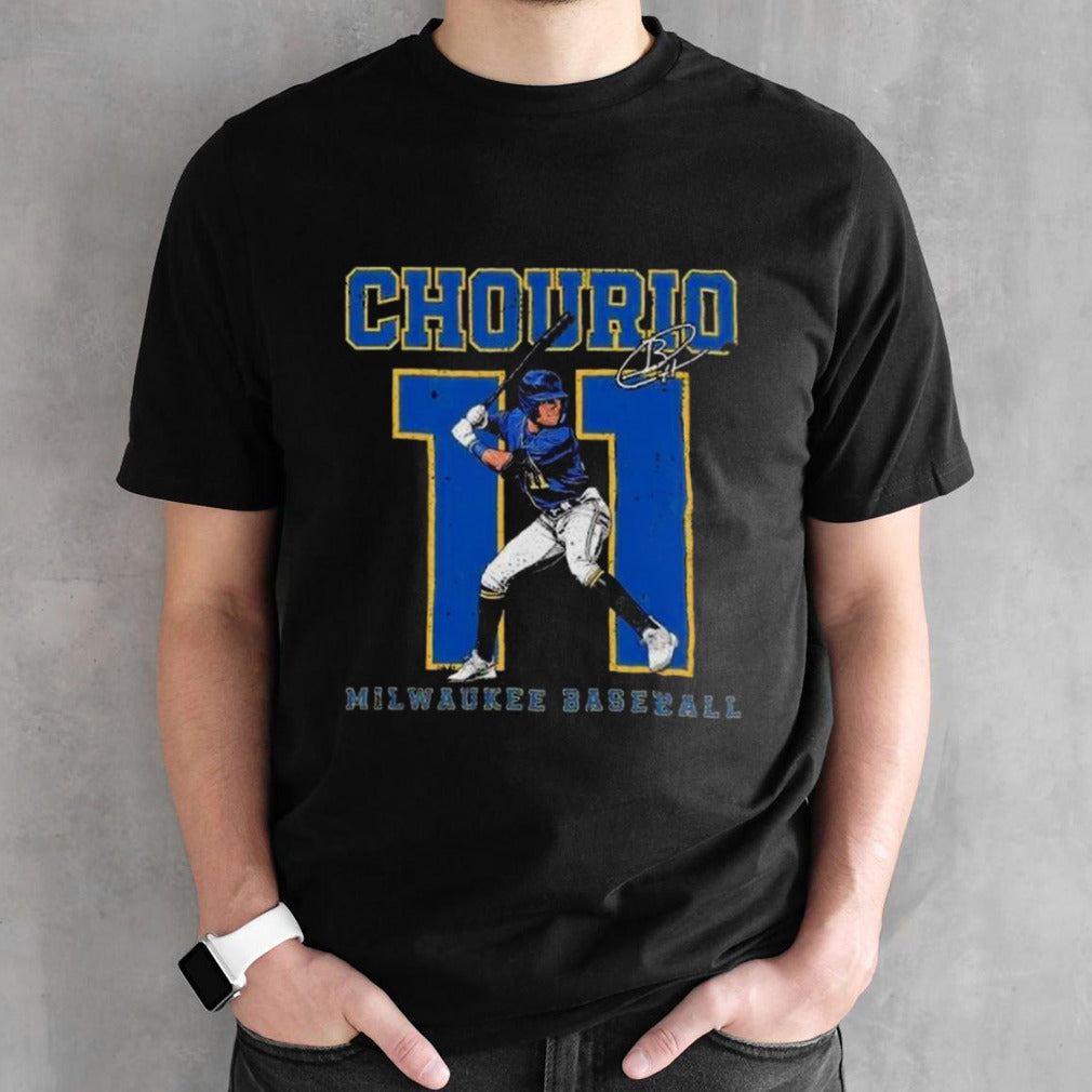 Jackson Chourio s#11 Milwaukee Brewers Baseball Signature Shirts