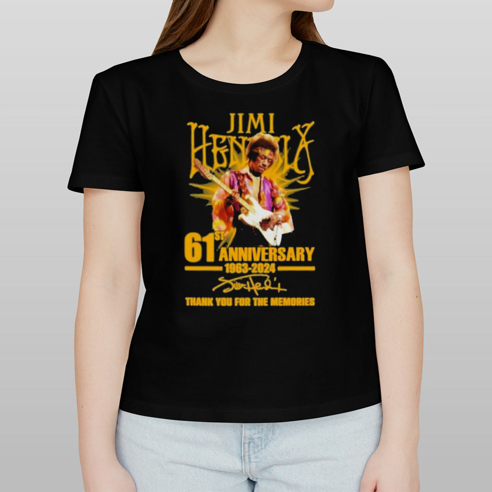 Jimi Hendrix 61st Anniversary 1963-2024 Thank You For The Memories T-Shirt