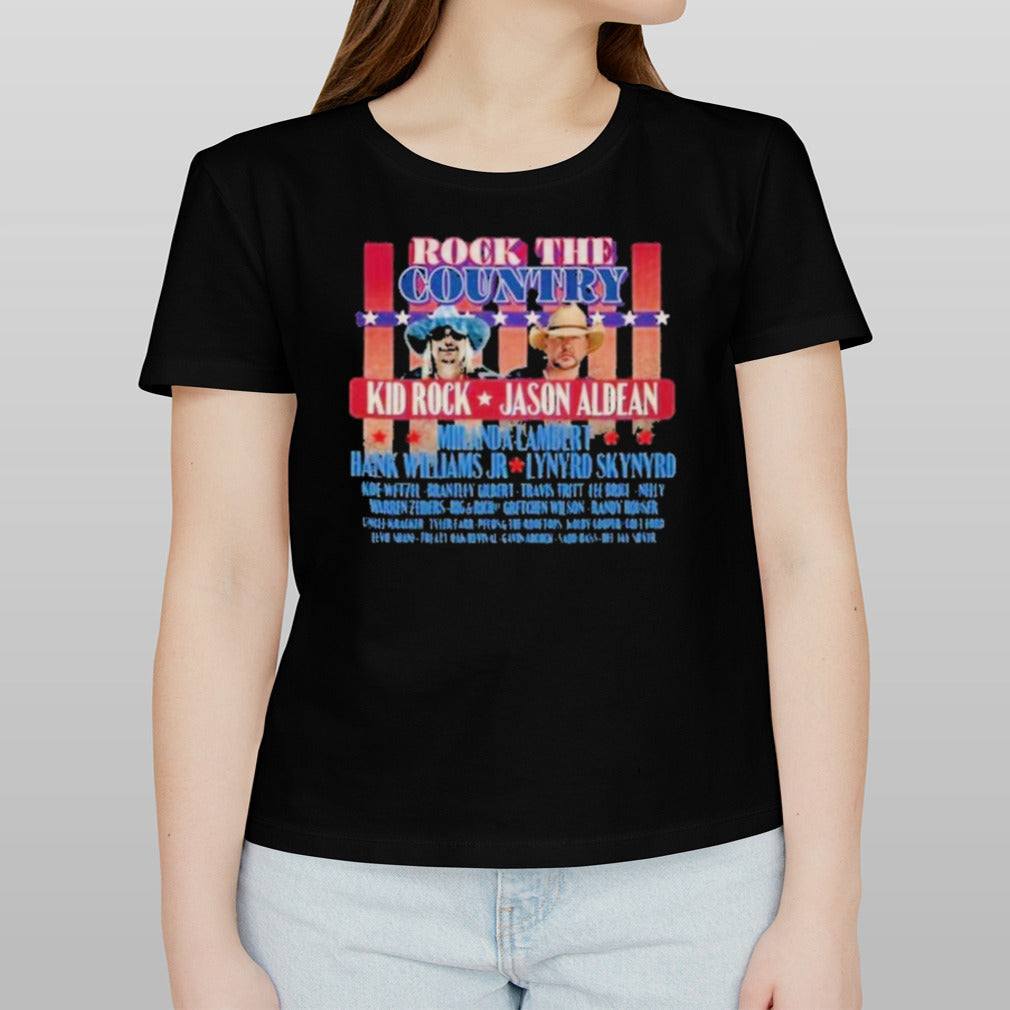 Kid Rock Jason Aldean Schedule Of Rock The Country 2024 Tour Fan T-Shirt