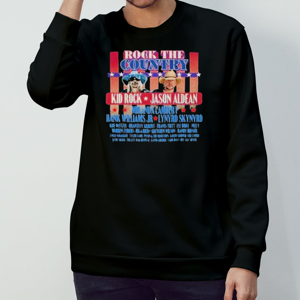 Kid Rock Jason Aldean Schedule Of Rock The Country 2024 Tour Fan T-Shirt