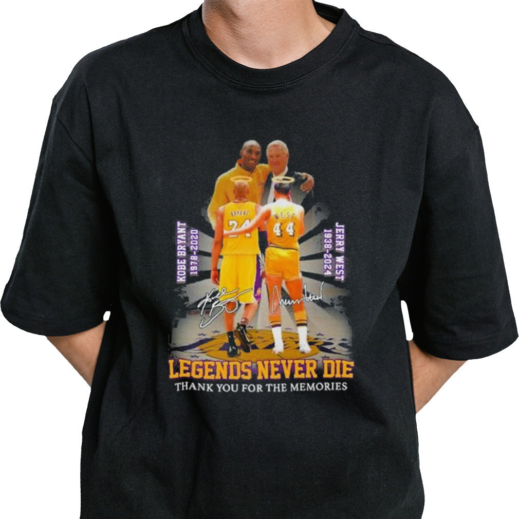 Kobe Bryant And Jerry West Legends Never Die Thank You For The Memories Signature Shirt