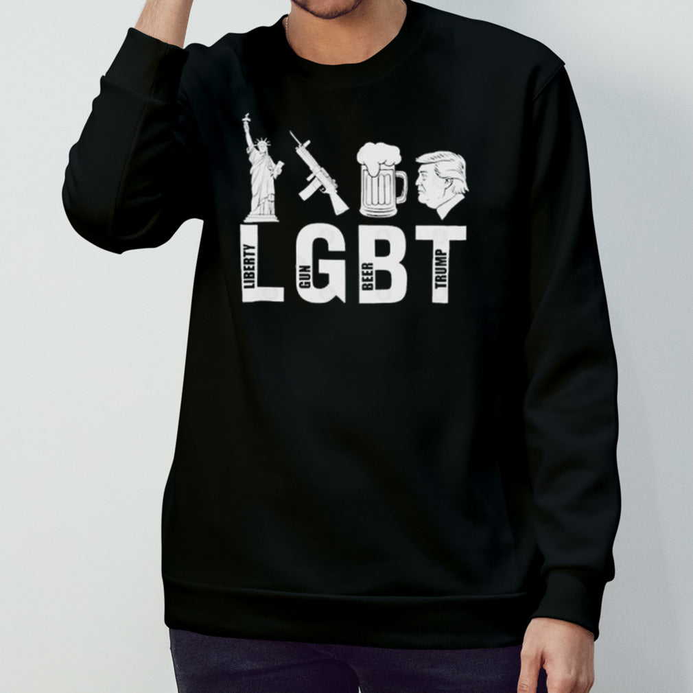 LGBT Liberty, Gun, Beer, and Trump Parody 2024 T shirt