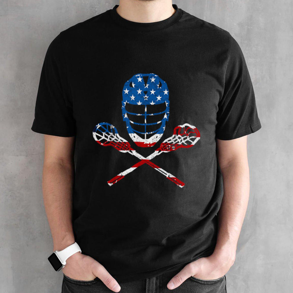 Lacrosse American Flag Lax Helmet Sticks shirt