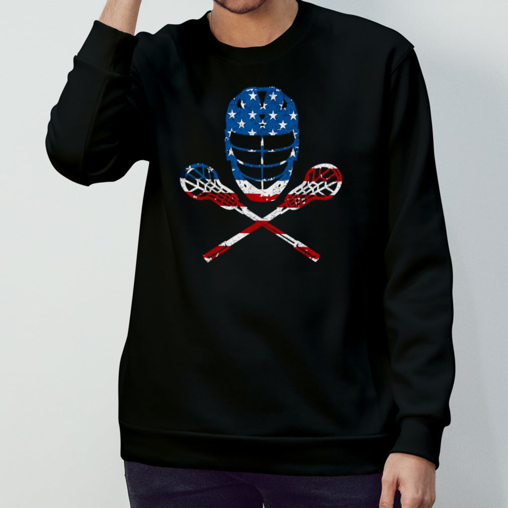 Lacrosse American Flag Lax Helmet Sticks shirt