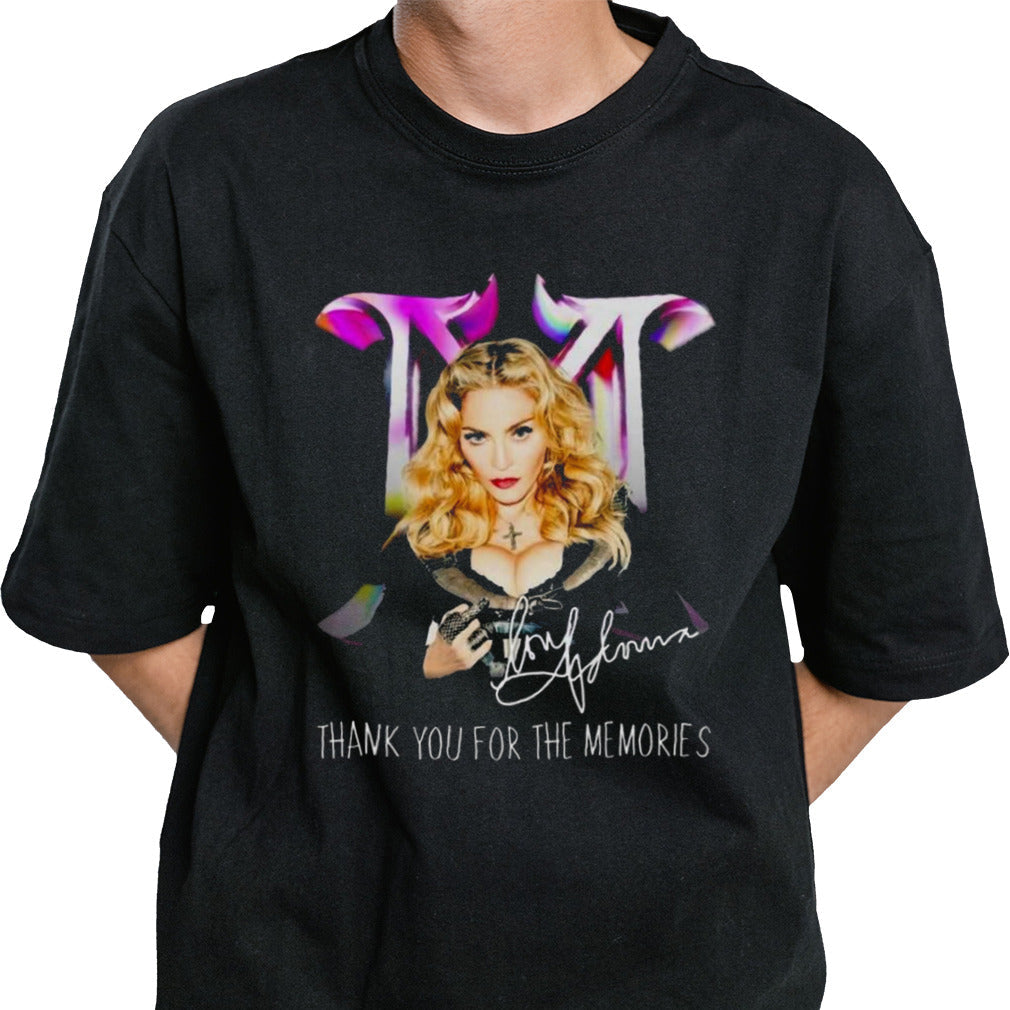 Madonna Long Signature Thank You For The Memories Signature T-Shirt