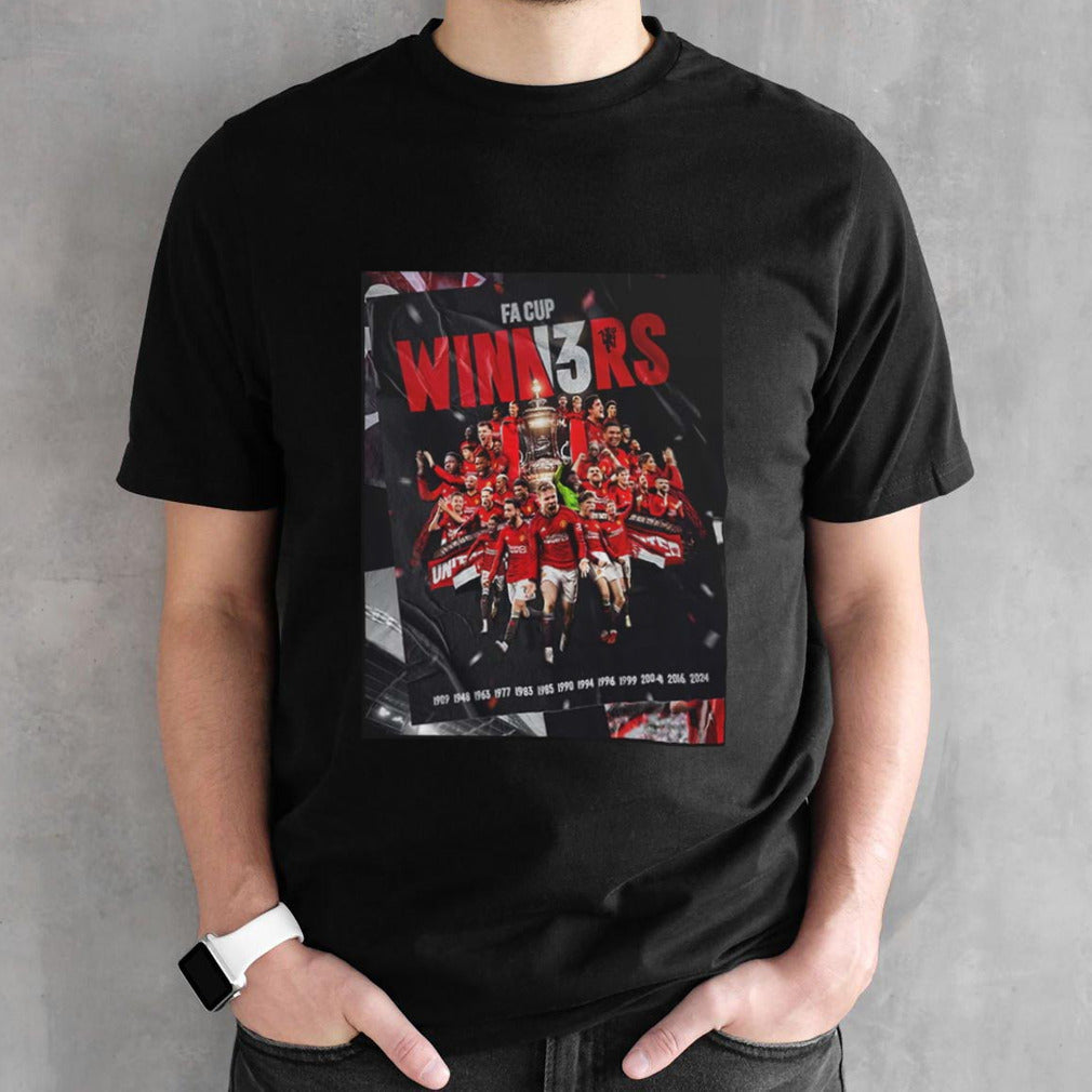 Manchester United Champions The Football Association Challenge Cup FA Cup 2024 Man UTD Winners shirt