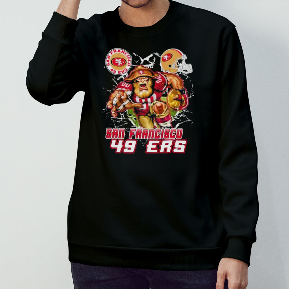 Mascot Breaking Through Wall San Francisco 49ers Vintage Shirts