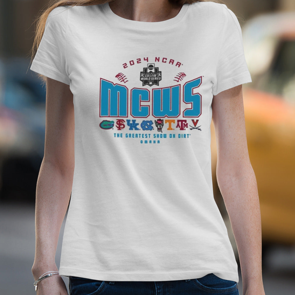 Men’s CWS 2024 NCAA The Greatest Show On Dirt Teams Shirt