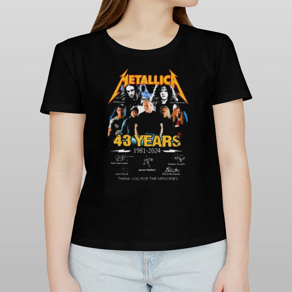 Metallica 43 Year 1981 2024 Thank You For The Memories Signatures shirt