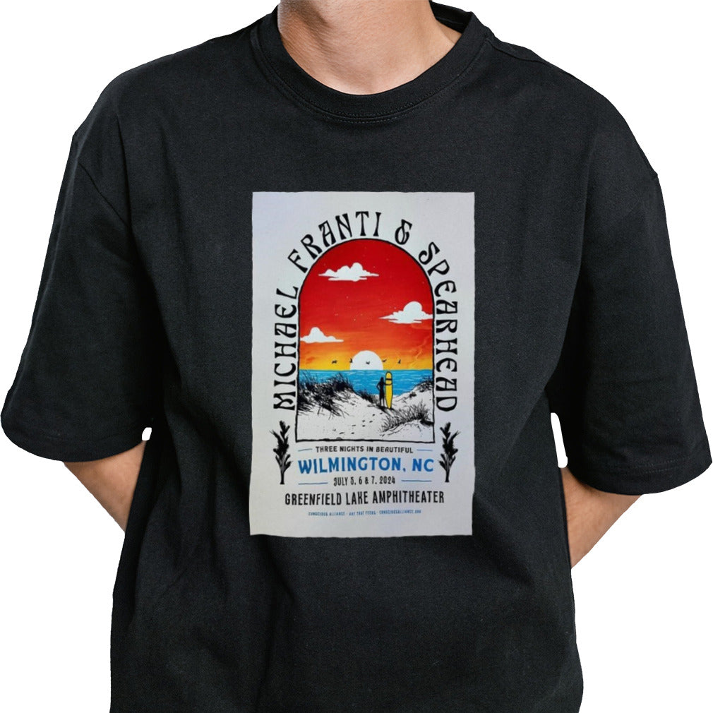 Michael Franti And Spearhead Jul 5-6 2024 Greenfield Lake Amphitheater Wilmington NC Poster Shirt