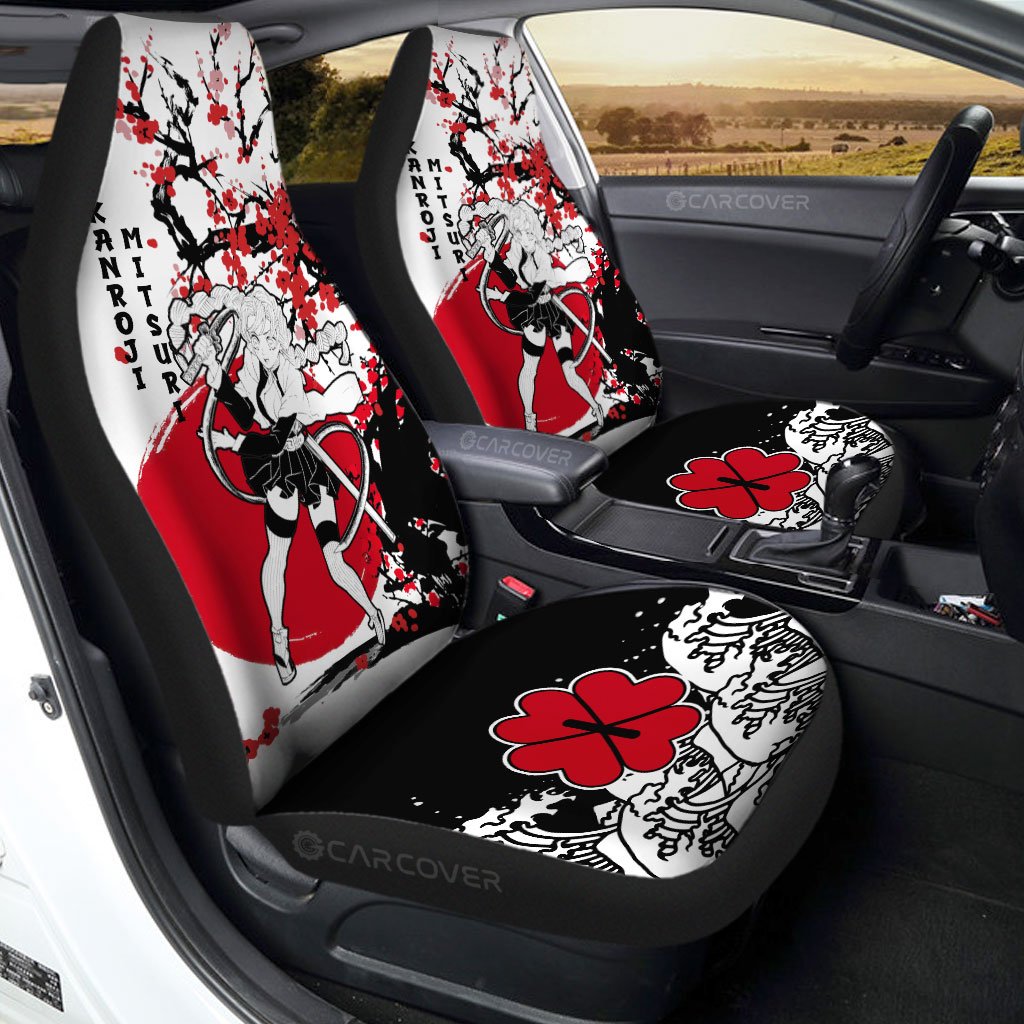 Mitsuri Car Seat Covers Custom Japan Style Anime Demon Slayer Car Accessories