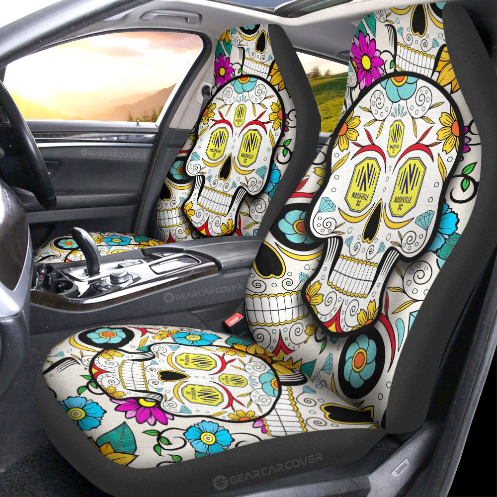 Nashville SC Car Seat Covers Custom Sugar Skull Car Accessories