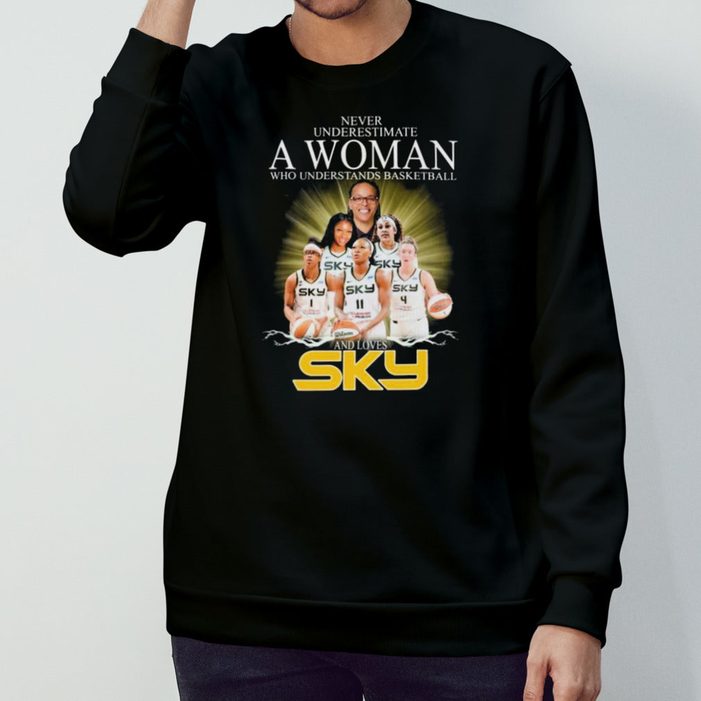Never Underestimate A Woman Who Understands Basketball And Loves Chicago Sky WNBA Draft Signatures Shirts
