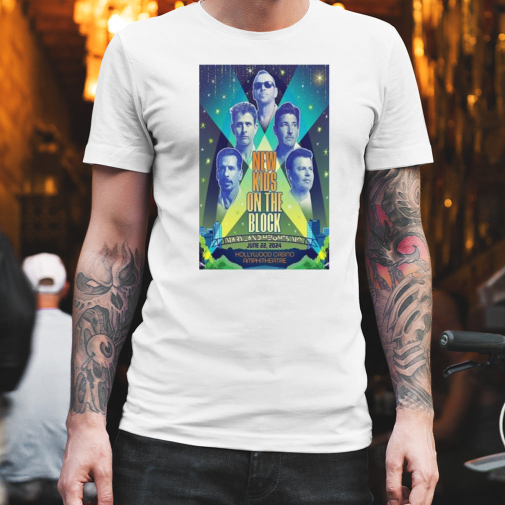 New Kids On The Block June 22 2024 Hollywood Casino Amphitheatre Maryland Heights MO Poster Shirt