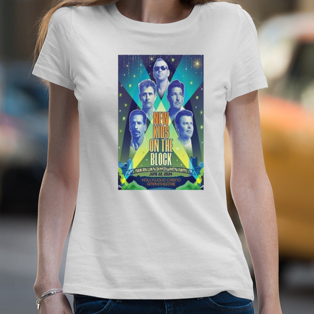 New Kids On The Block June 22 2024 Hollywood Casino Amphitheatre Maryland Heights MO Poster Shirt