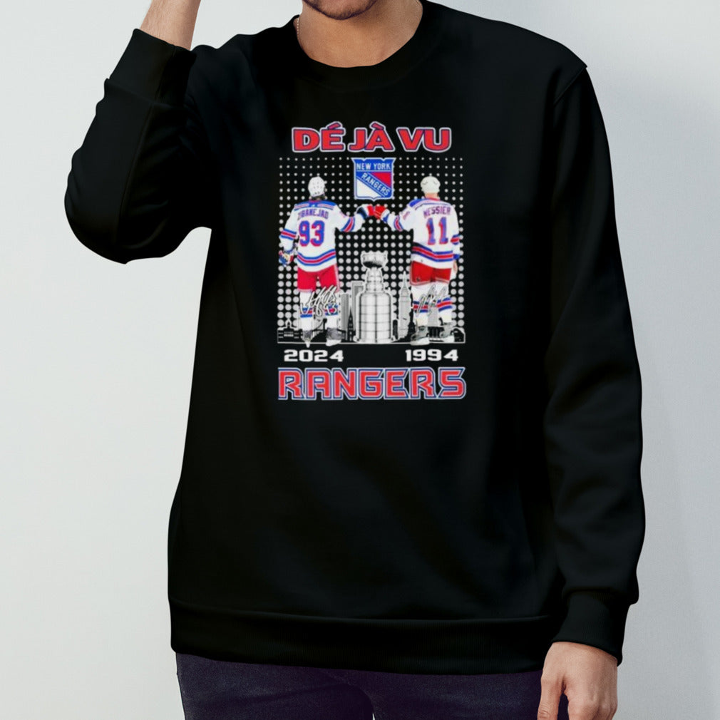 New York Rangers Mika Zibanejad And Mark Messier Signatures Shirt